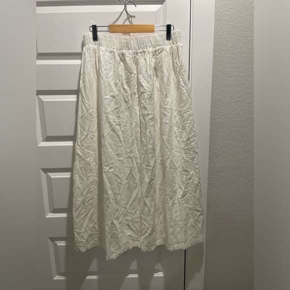 Abercrombie & Fitch linen cotton blend high slit maxi skirt L - Picture 4 of 9